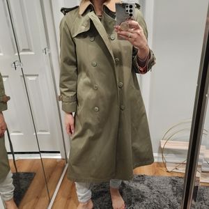 Menswear vintage green trench coat